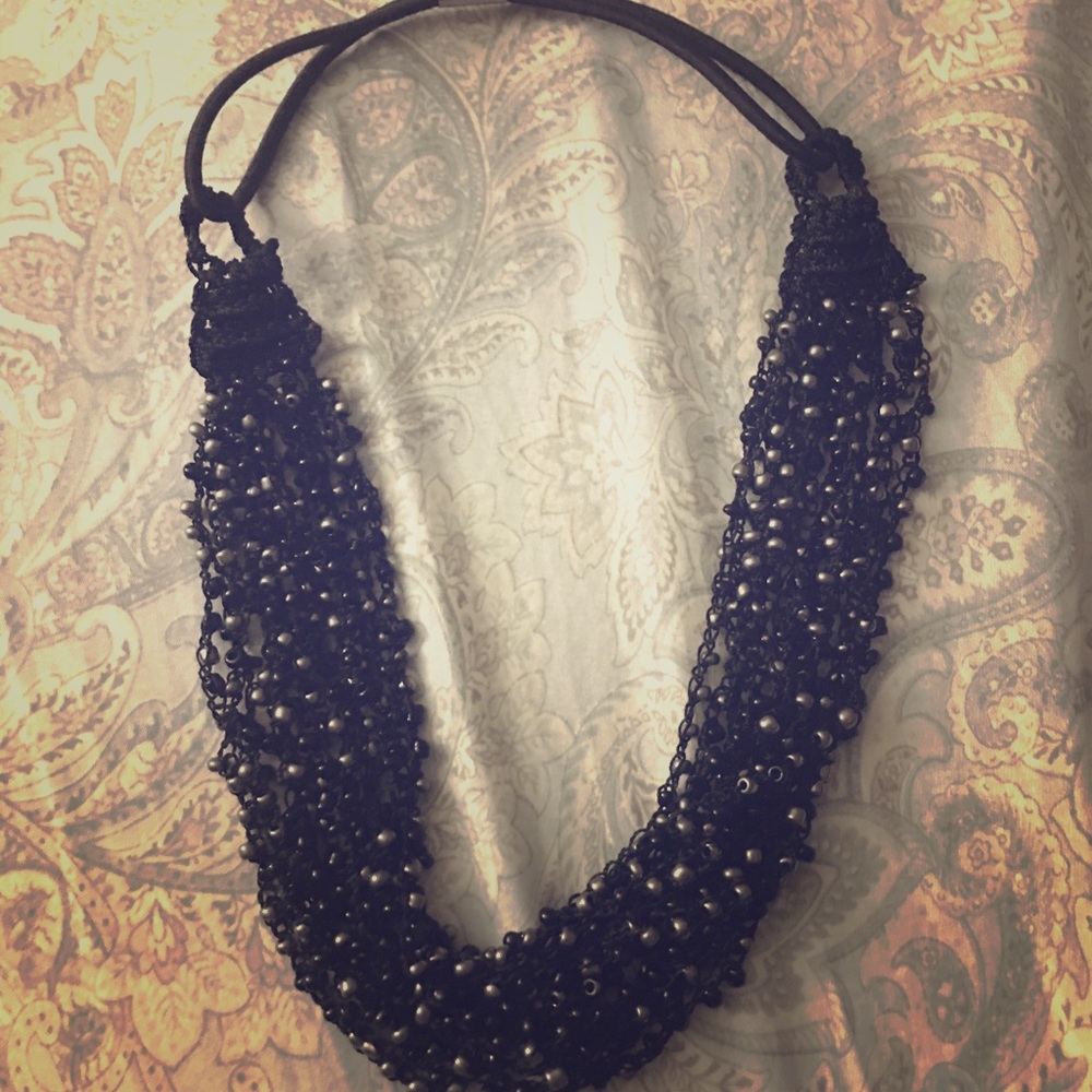 Beaded black necklace